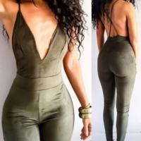 V-Neck Sexy Sling Sleeveless Jumpsuit - Thumbnail 1
