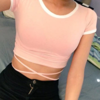 Round Neck Fashion Short-Sleeved T-Shirt - Thumbnail 1