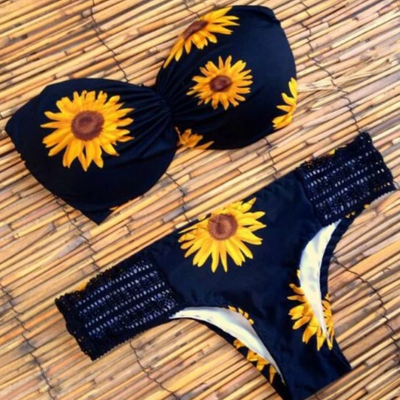 Sexy printing pattern bikini swimsuit swimwear set - Thumbnail 4