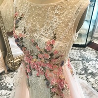 Pink Wedding Dresses Bridal Gown with Appliques - Thumbnail 1