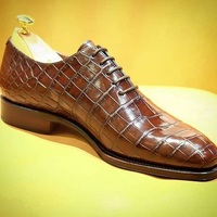 New Handmade Men Crocodile leather Formal Wear Shoes - Thumbnail 1