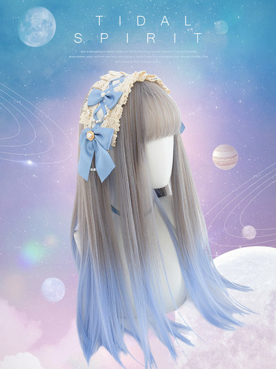 wig air bangs gradient fake hair inner buckle long hair 
