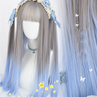 wig air bangs gradient fake hair inner buckle long hair  - Thumbnail 1