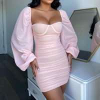 Fashion Sexy Temperament Slim Long-Sleeved Hip Dress - Thumbnail 1