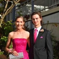 Strapless A-Line Hot pink Sequins Long Prom Dresses - Thumbnail 3