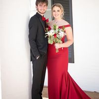 Charming Mermaid Off the Shoulder Dark Red Satin Long Prom Dresses Evening Party Dresses - Thumbnail 3