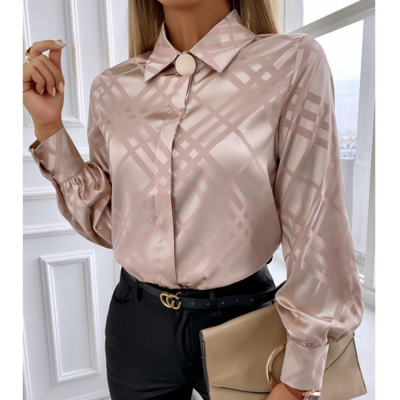 Design temperament long sleeve chiffon shirt top