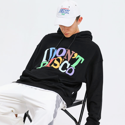 "i don't disco" hoodie in black