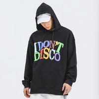"I DON'T DISCO" HOODIE IN BLACK - Thumbnail 2