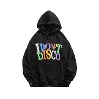 "I DON'T DISCO" HOODIE IN BLACK - Thumbnail 5