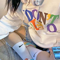 "I DON'T DISCO" HOODIE IN WHITE - Thumbnail 4