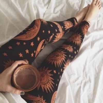 Fashion moon elastic force long pants