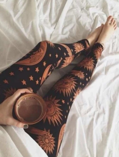 Fashion Moon Elastic Force Long Pants