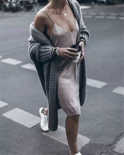 Casual Long Sleeve Knitted Cardigan Jacket