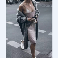 Casual Long Sleeve Knitted Cardigan Jacket - Thumbnail 1