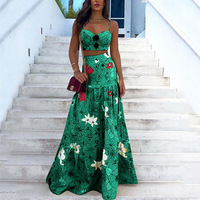 Embroidered Sexy Sling Two-Piece Dress - Thumbnail 1