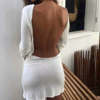 Sexy Backless Long-Sleeved Dress - Thumbnail 2