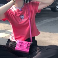 Cute Cat Kitten Embroidery Anime Cartoon Crop Top Short Sleeve Shirt T-shirt Top Summer Casual E-Girl Kawaii Korean Japanese Harajuku Streetwear - Thumbnail 5