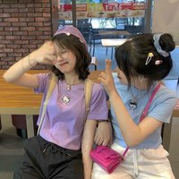 Cute Cat Kitten Embroidery Anime Cartoon Crop Top Short Sleeve Shirt T-shirt Top Summer Casual E-Girl Kawaii Korean Japanese Harajuku Streetwear - Thumbnail 6