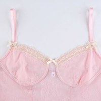 Cute Sexy Pink Sweet Lace Trim Bow Crop Top V Neck Transparent Sleeveless Shirt Summer Party E-Girl Kawaii Korean Japanese Harajuku Streetwear - Thumbnail 4
