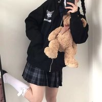 Cute Anime Cartoon Print Long Sleeve Zipper Zip Up Hoodie Sweatshirt Sweater Pullover Jumper E-Girl Kawaii Korean Japanese Harajuku Streetwear - Thumbnail 7