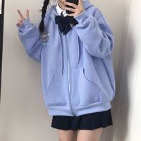 Cute Anime Cartoon Print Long Sleeve Zipper Zip Up Hoodie Sweatshirt Sweater Pullover Jumper E-Girl Kawaii Korean Japanese Harajuku Streetwear - Thumbnail 6