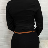Long Sleeve Woman Fashion Lapel Shirt Top - Thumbnail 2
