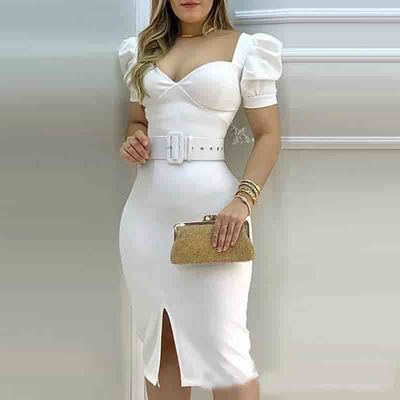Sexy Tight-Fitting Short Sleeve Bag Hip Dress
