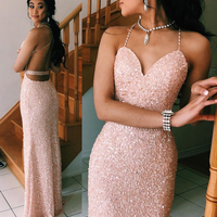 Sparkly Mermaid Sweetheart Sequin Long Prom Dresses - Thumbnail 1