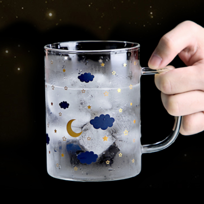 Creative starry sky cloud glass transparent water cup