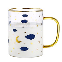 Creative starry sky cloud glass transparent water cup - Thumbnail 6