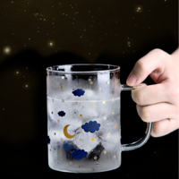 Creative starry sky cloud glass transparent water cup - Thumbnail 7