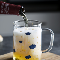 Creative starry sky cloud glass transparent water cup - Thumbnail 3