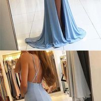 Charming Prom Dress, Sleeveless Prom Dress, Simple Evening Dress with Slit, Long Formal Dress,452 - Thumbnail 1