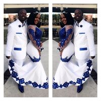 Royal Blue Lace Evening Gown, Sexy Mermaid Party Dresses,964 - Thumbnail 1