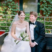 Gorgeous A-Line Scoop Neck Spaghetti Straps White Satin Wedding Dresses - Thumbnail 2