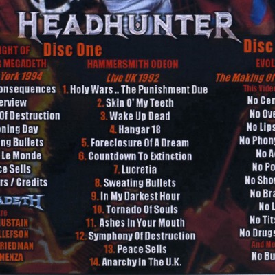 Megadeth head hunter dvd