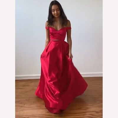 Two Piece Prom Dresses Off the Shoulder