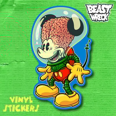 Mickey mars attacks sticker