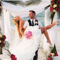 Strapless High Low Bridal Dresses for Beach Weddings,970 - Thumbnail 1