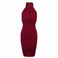 Solid Color Sleeveless High Waist Dress - Thumbnail 3