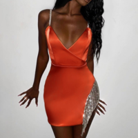 Temperament Sling Fashion V-Neck Sleeveless Dress - Thumbnail 1