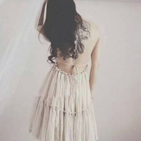 Sexy V-Neck Sleeveless White Chiffon Dress - Thumbnail 2