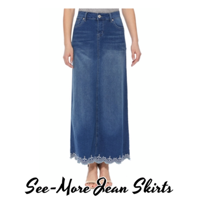 Paris long indigo wash denim skirt