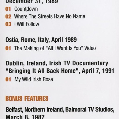 U2 angels in devil's shoes 1987-1991 dvd
