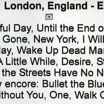 U2 earls court london,england 8.18.2001 dvd