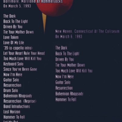 The brian may band ( queen,cozy powell ) usa tour 1993 baltimore & new haven dvd