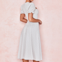 Women's Wrapped Chest Princess High Waist Dress - Thumbnail 3