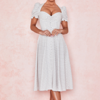 Women's Wrapped Chest Princess High Waist Dress - Thumbnail 2