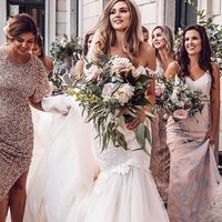 Mermaid Sweetheart Ivory Tulle Wedding Dresses with Appliques - Thumbnail 4